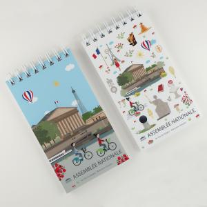 Carnets réailisés pour la boutique de l'Assemblée Nationale