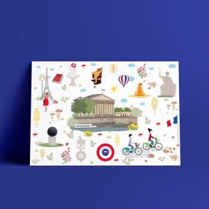 Carte postale réailisée pour la boutique de l'Assemblée Nationale