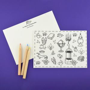 Cartes postales à colorier réalisées pour le Château de Chamerolles