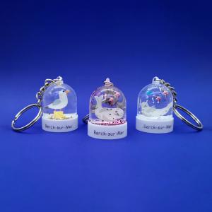 Réalisation pour l'office de tourisme de Berck-sur-Mer, boules à neige porte-clés